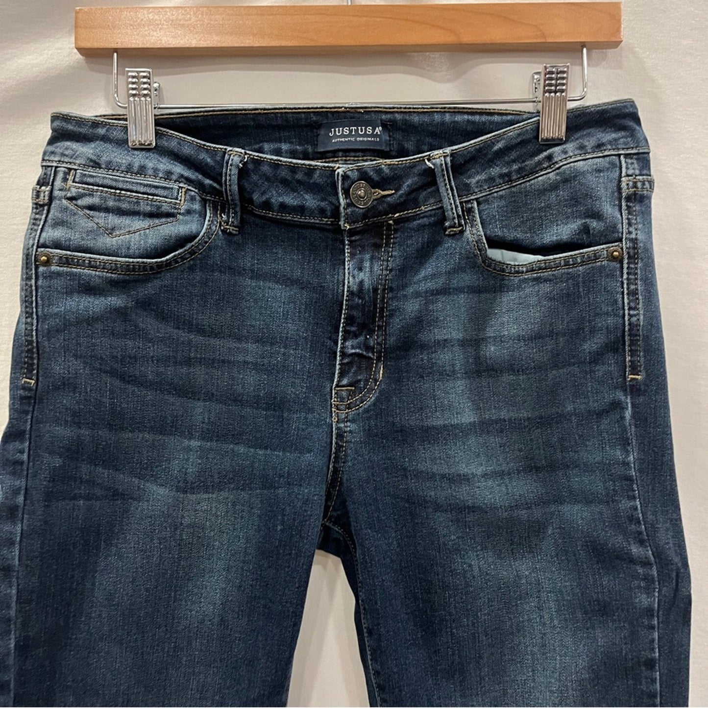 Just USA Skinny Medium Rise Denim Jeans Juniors Size 11 Raw Hem Casual Basic