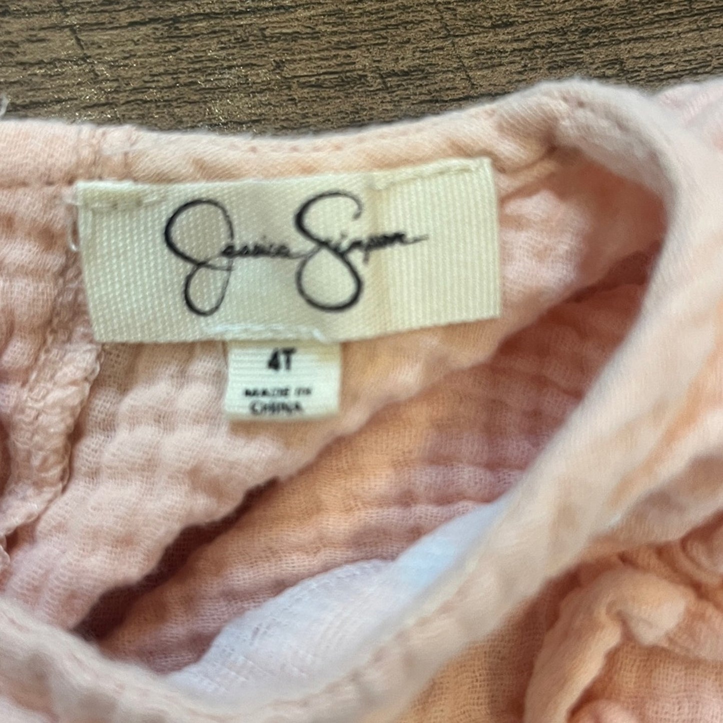 Jessica Simpson Toddler Dress Size 4T Peach Flutter Sleeve Pastel Easter