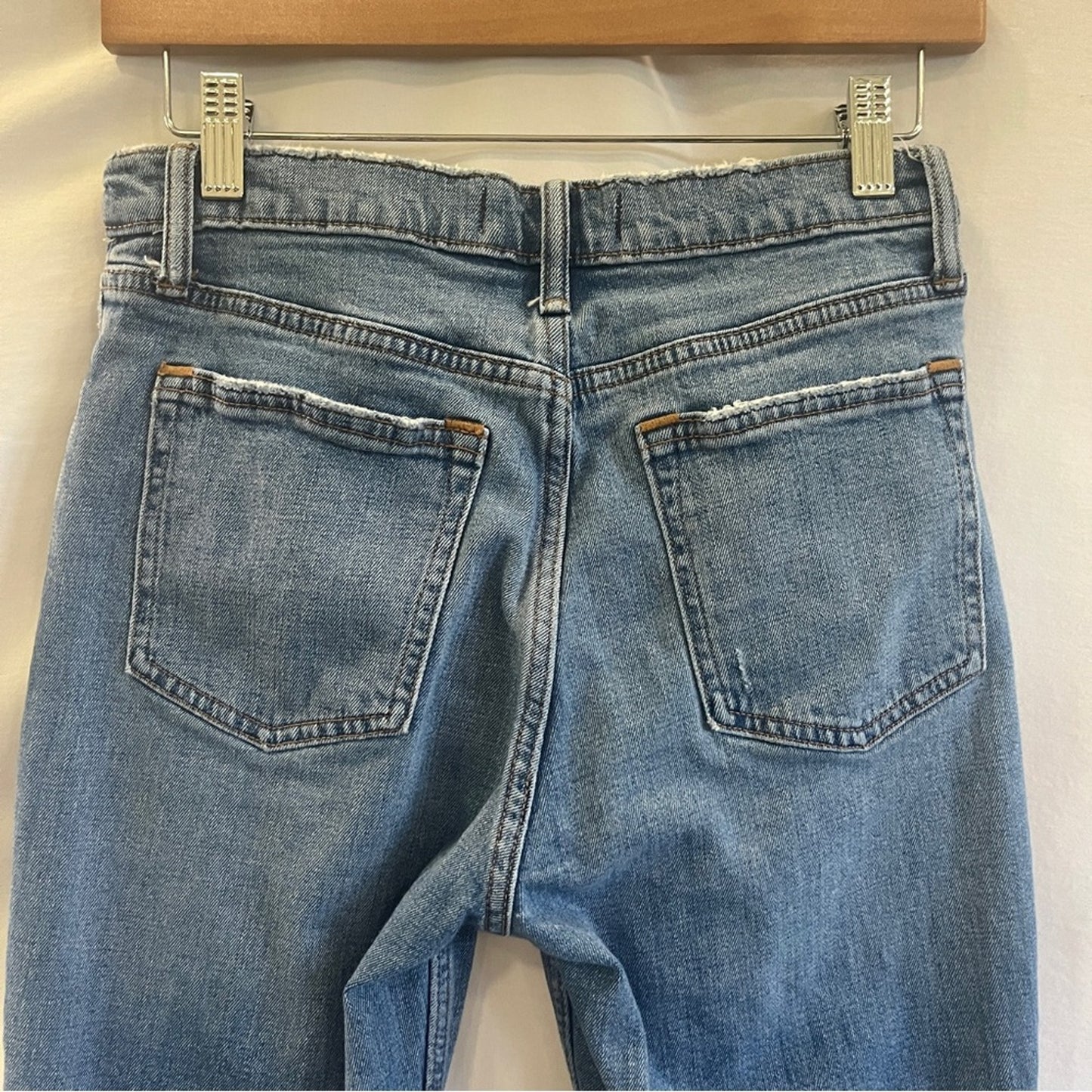 Abercrombie & Fitch The Skinny High Rise Denim Jeans Womens Size 4 Short Raw Hem