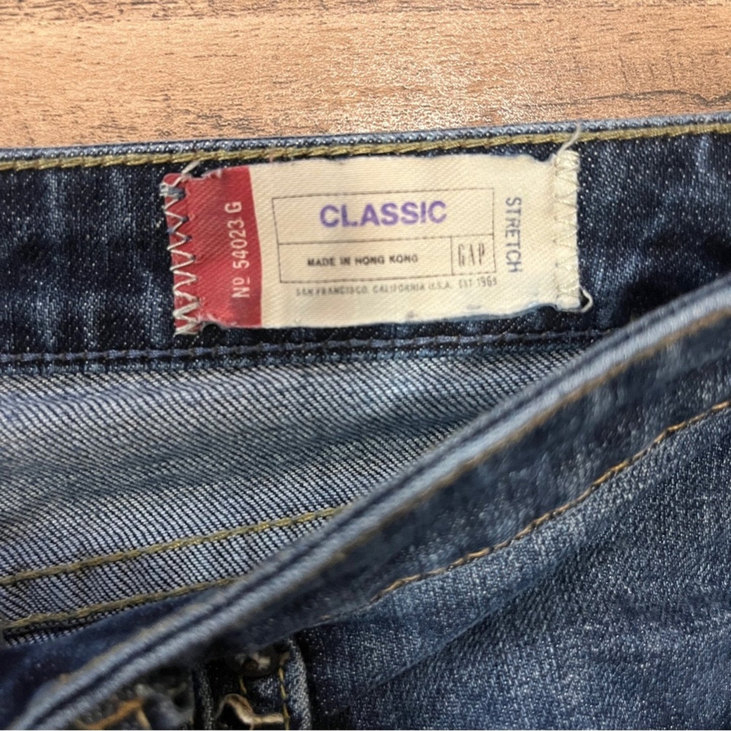 Gap Classic Stretch Straight Denim Jeans Size 6 Long Staple Essential Tall Dark