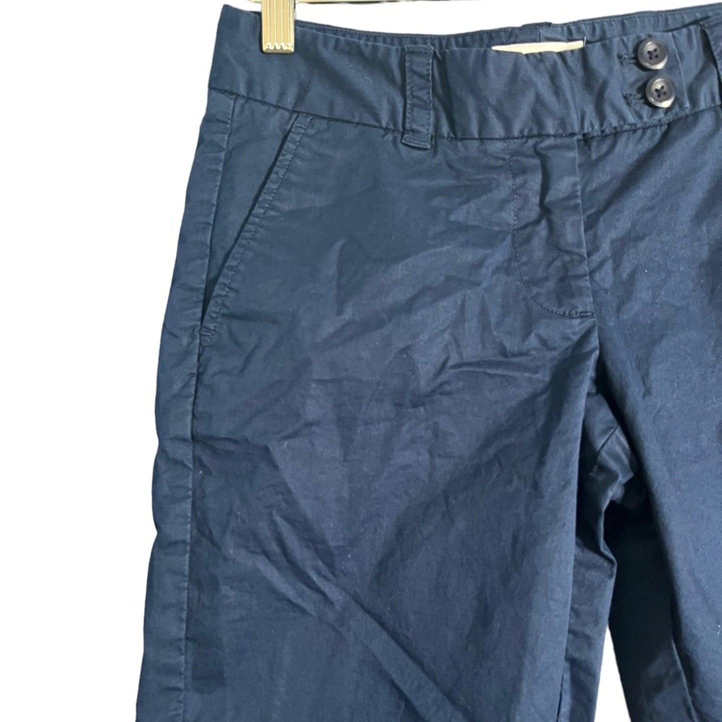 Vineyard Vines Navy Blue Cuffed Bottom Chino Shorts Womens Size 00 Preppy Casual