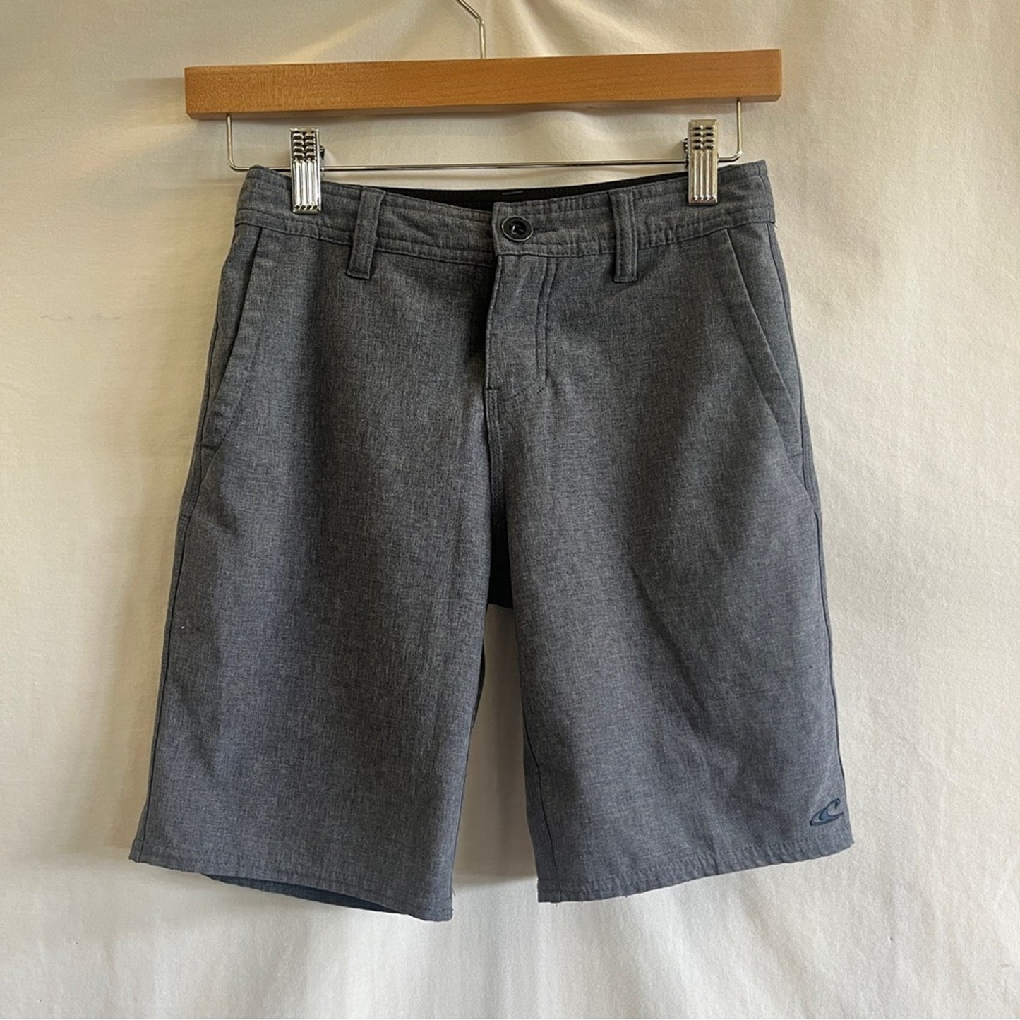 O'Neill Hybrid Heathered Blue Boys Shorts Size 24 Casual Golf Preppy Summer