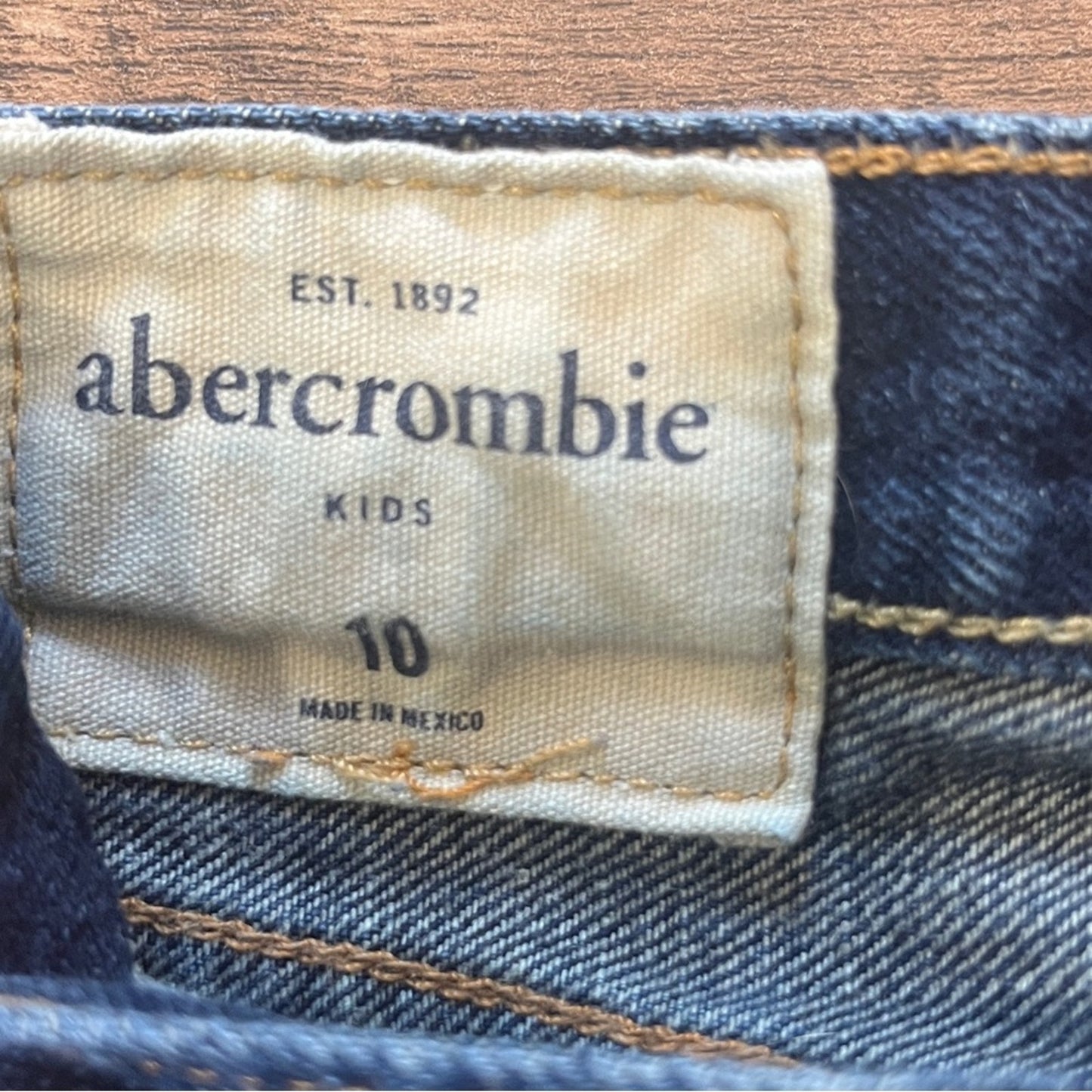 Abercrombie Kids Bootcut Denim Jeans Boys Size 10 Dark Wash Basic Neutral Simple