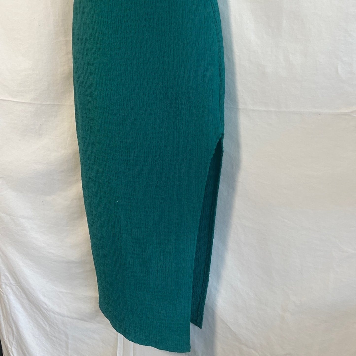 Wild Fable Strapless Midi Bodycon Dress Size Small Twist Bust Side Slit Rib Knit