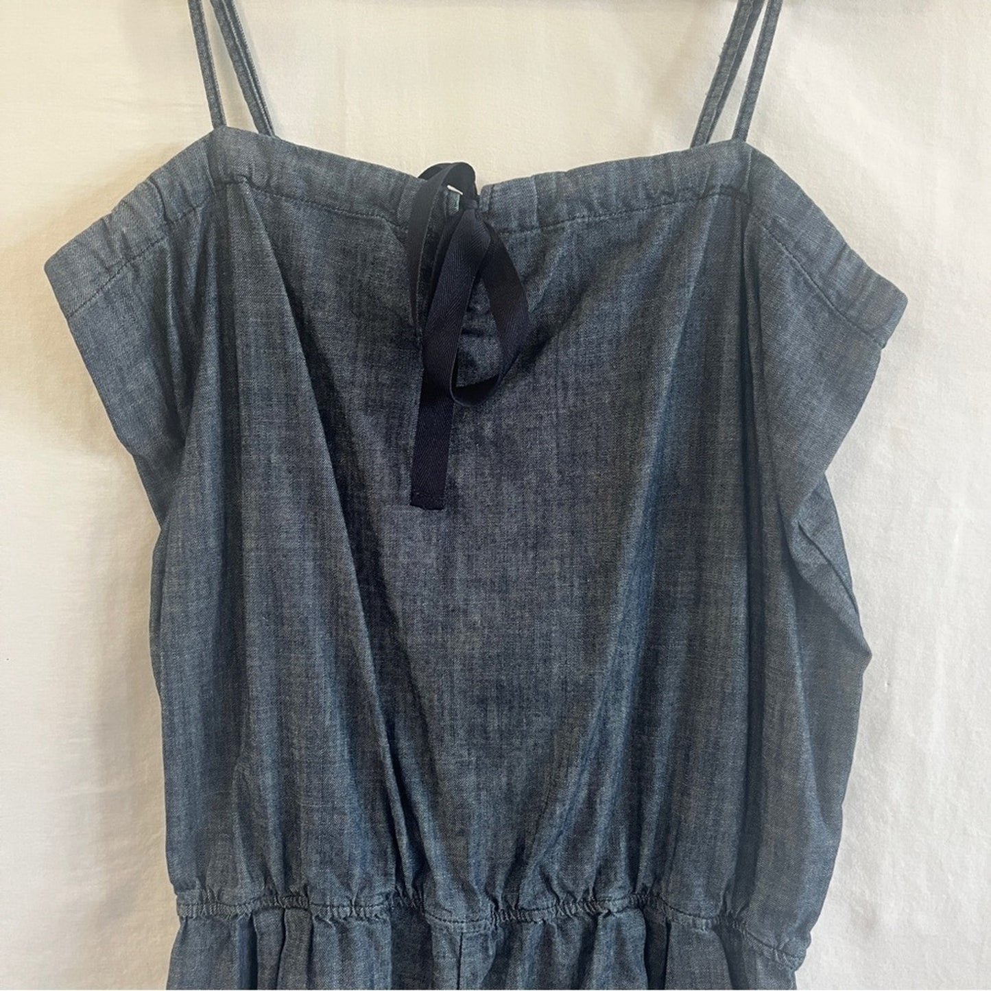 Seven 7 Denim Romper Womens Size Large Cotton Adjustable Straps Fesitval Summer