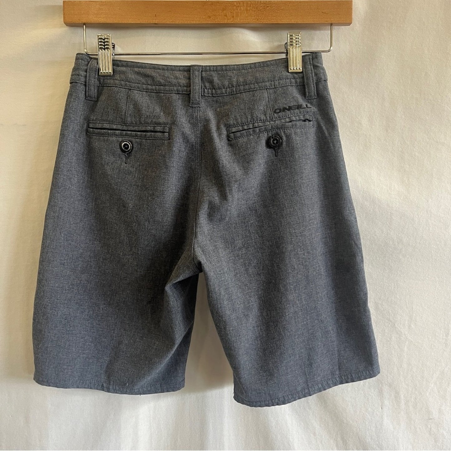 O'Neill Hybrid Heathered Blue Boys Shorts Size 24 Casual Golf Preppy Summer