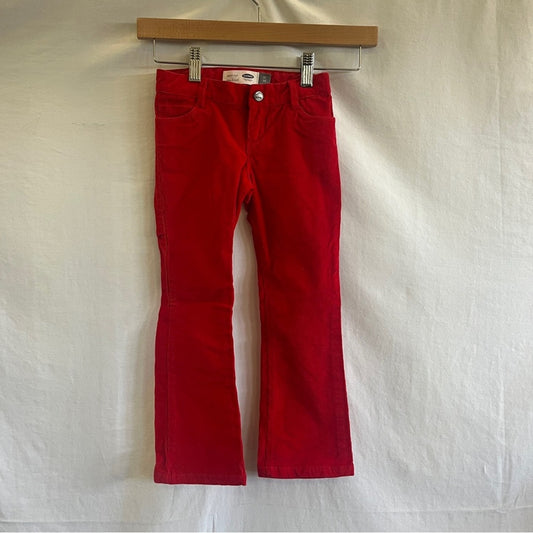 Old Navy Bootcut Corduroy Red Toddler Jeans Size 5T Semi-Evase Festive Christmas