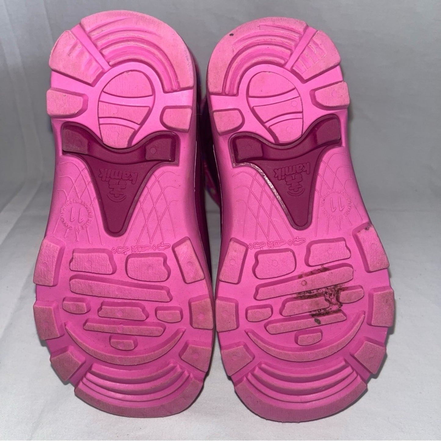 Kamik Waterproof Snow Rain Boots Pink Size 11 Insulated Adjustable Outdoor Play