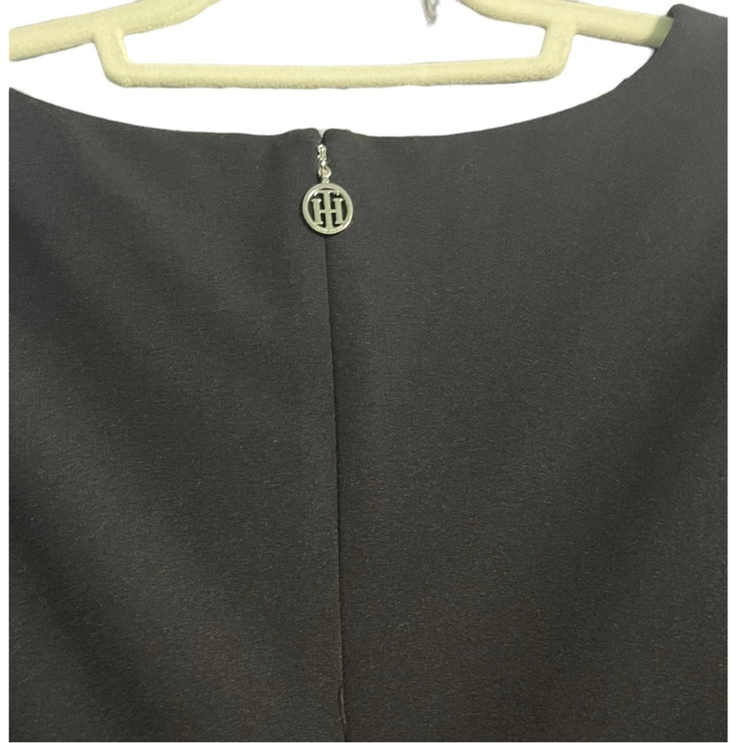 Tommy Hilfiger Black Dress Womens Size 12 Bell Sleeve Scuba Crepe Classy Simple