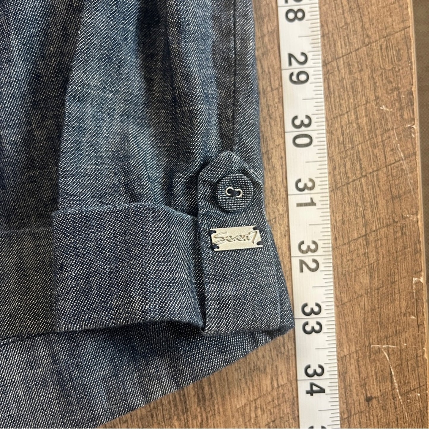 Seven 7 Denim Romper Womens Size Large Cotton Adjustable Straps Fesitval Summer