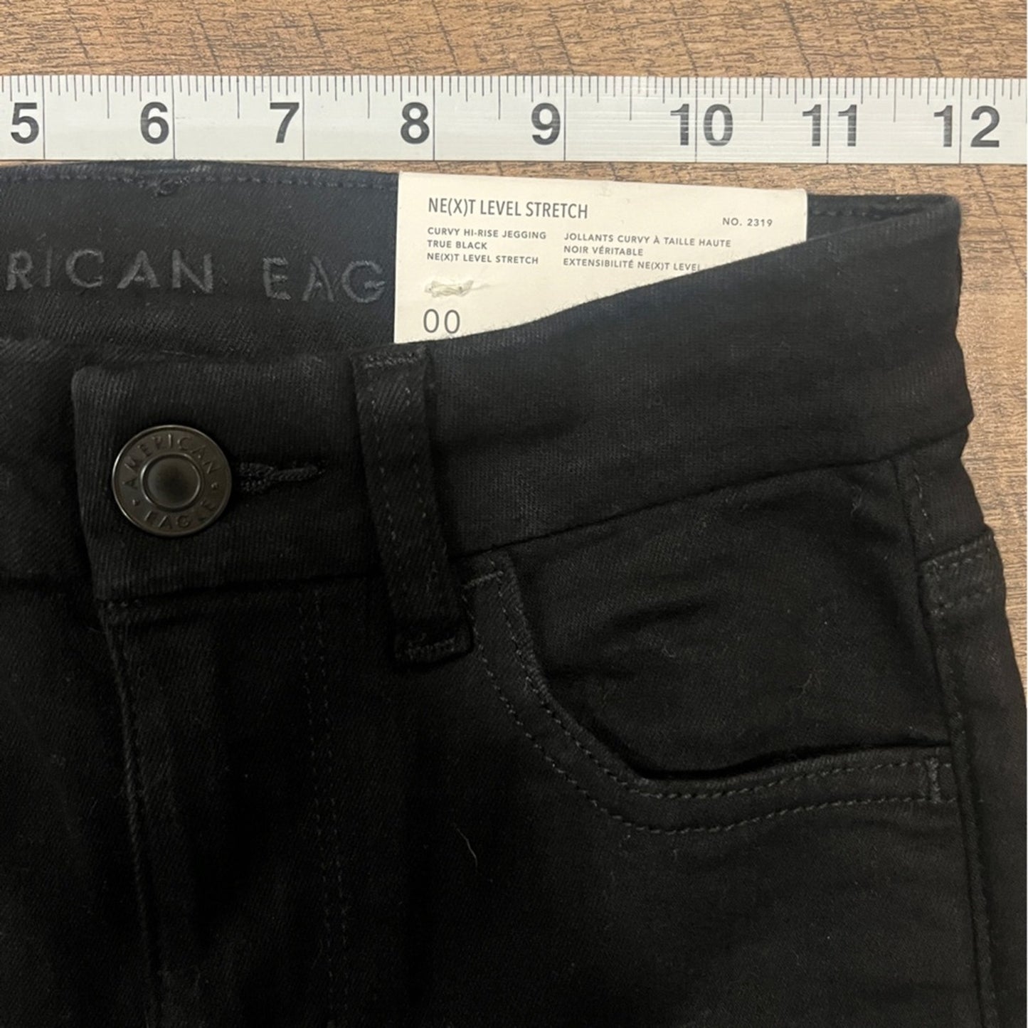 American Eagle Curvy Hi Rise Jegging Black Womens 00 Next Level Stretch Small