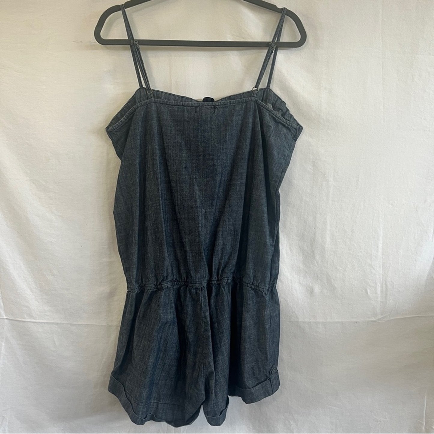 Seven 7 Denim Romper Womens Size Large Cotton Adjustable Straps Fesitval Summer