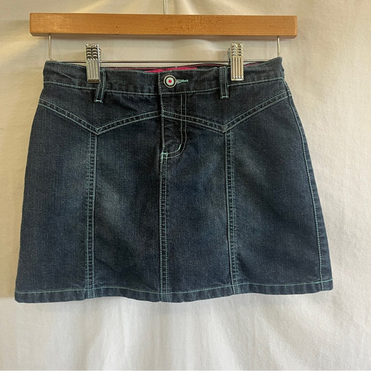 Glo Mini Denim Skort Girls Size 10 Casual Basic Simple Dark Wash Spring Neutral
