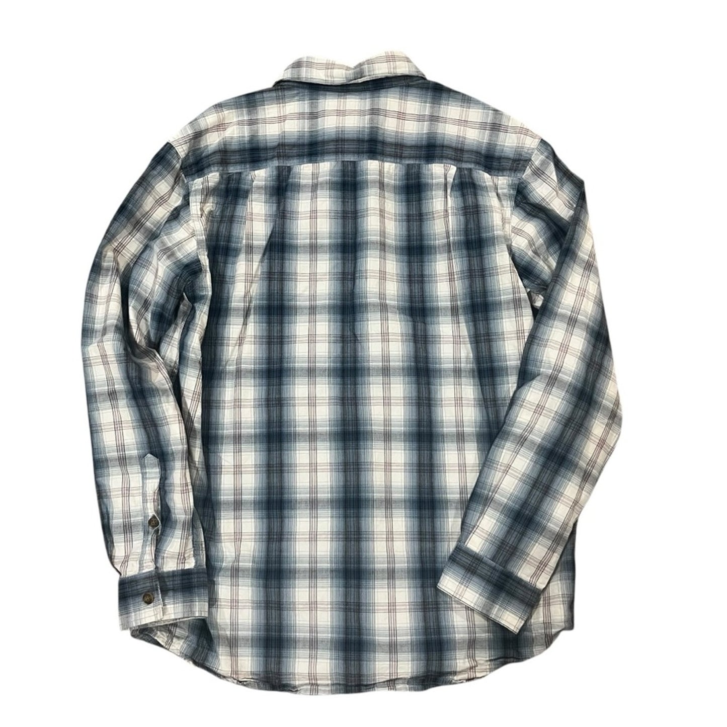 Carhartt Mens Size Medium Relaxed Fit Blue White Long Sleeve Button Down Shirt
