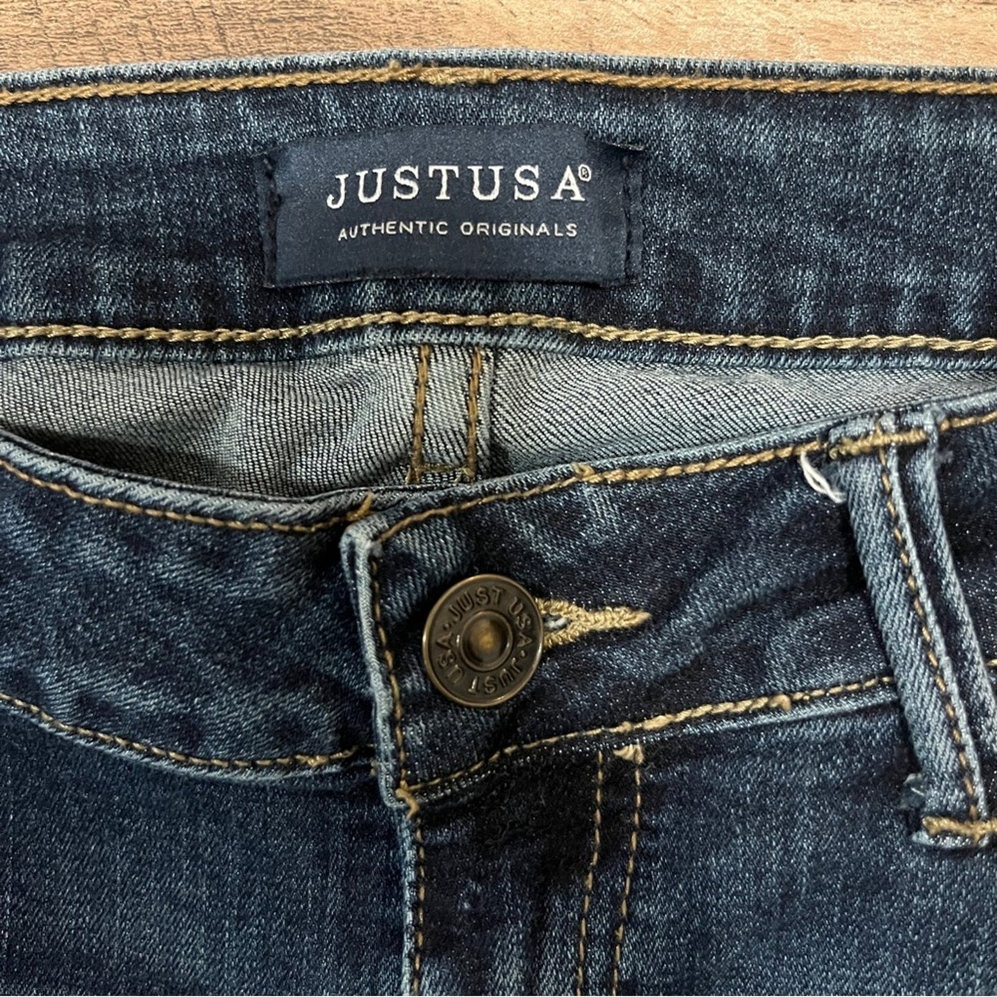 Just USA Skinny Medium Rise Denim Jeans Juniors Size 11 Raw Hem Casual Basic