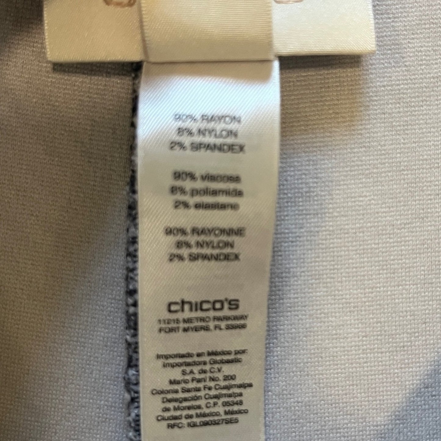 Chico's Black White Chevron Pattern Crop Pants Knit Pull On Elastic Size 3 Ankle