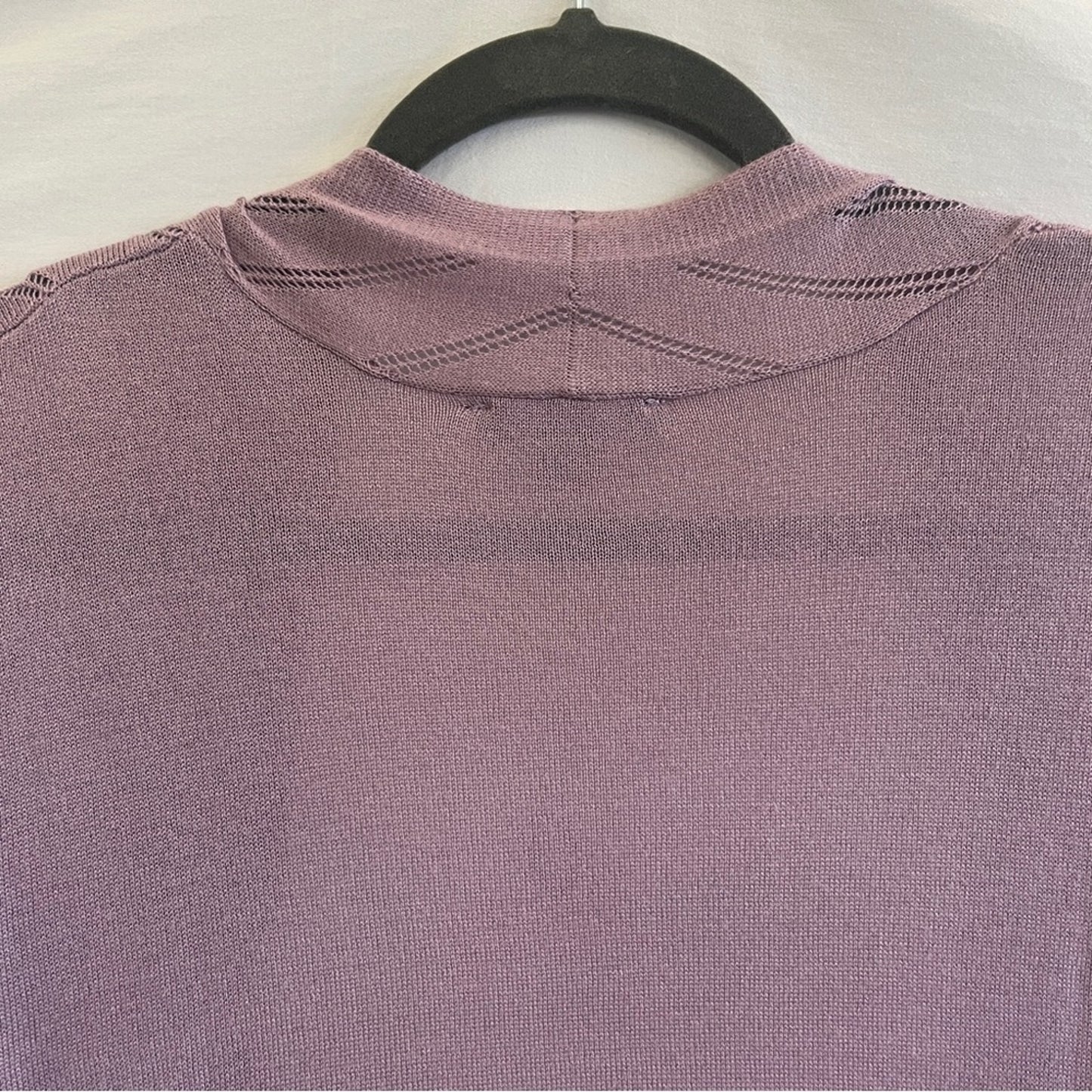 H by Halston Cardigan Womens 1X Light Purple Mauve Duster Open Front Dainty Boho