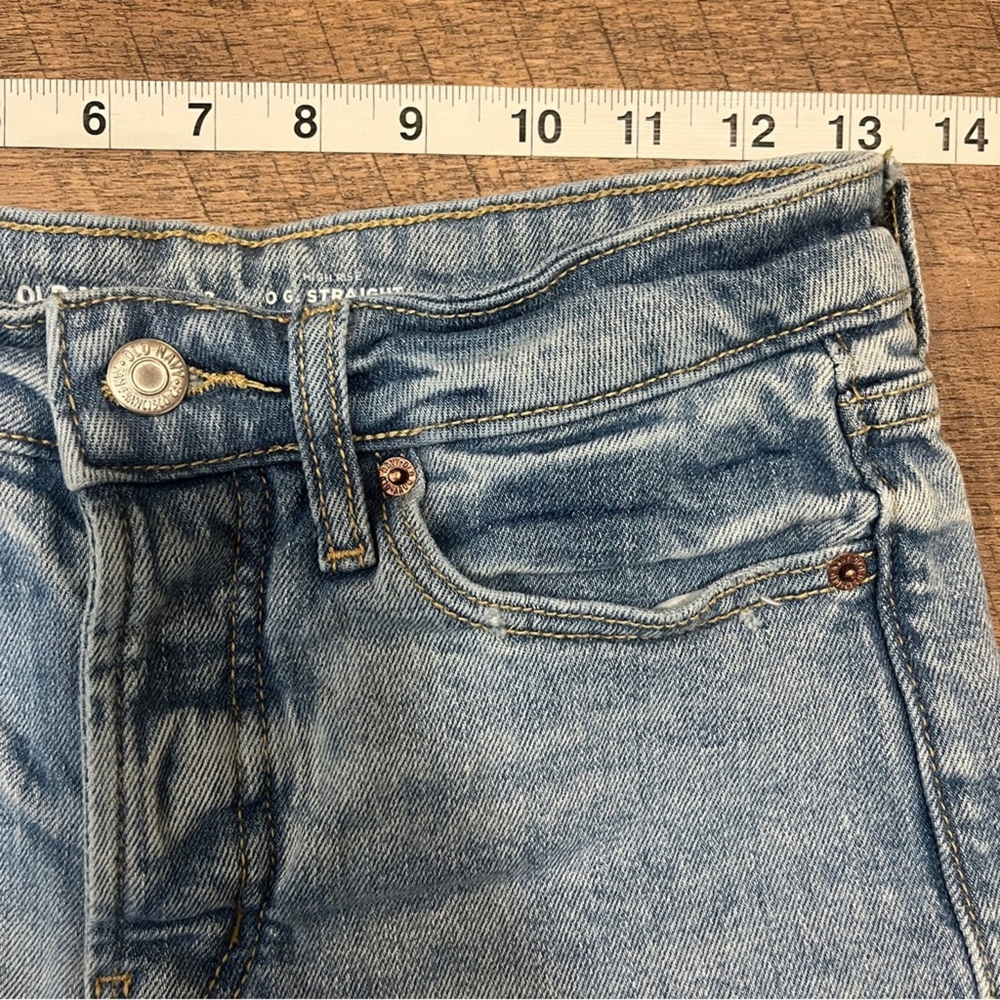 Old Navy OG Straight High Rise Denim Shorts Womens Size 2 Roll Hem Buttonfly