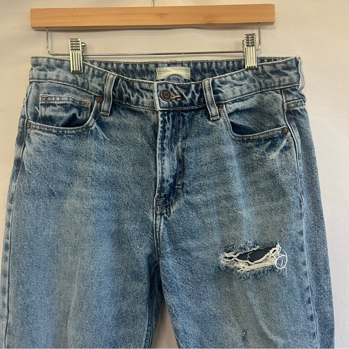 Altard State Distressed Jeans Womens Size 28 Raw Hem Straight Cropped High Rise