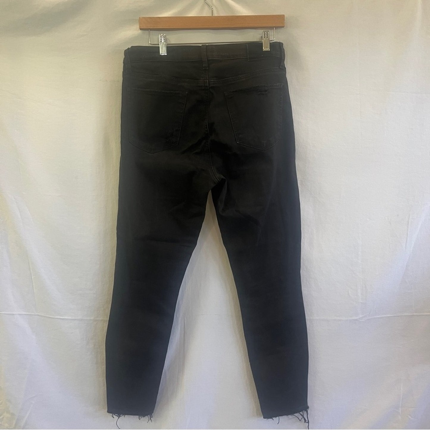 Lucky Brand Bridgette Skinny Black Jeans Womens Size 14 Raw Hem Basic Staple