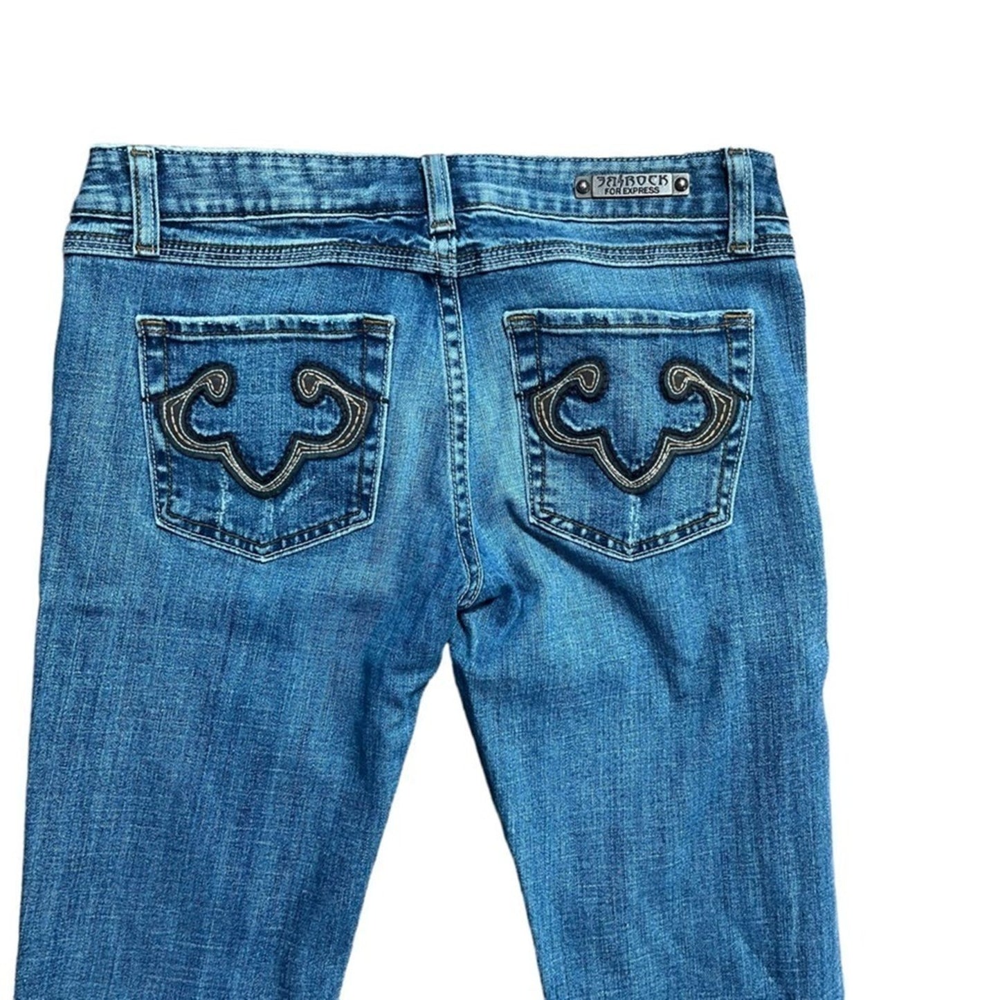 REROCK for Express Bootcut Low Rise Jeans Womens Size 4 Medium Wash Rodeo Biker