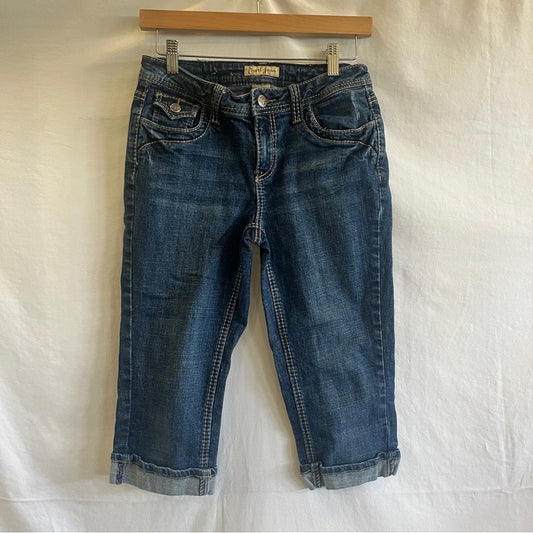 Earl Jean Capri Roll Cuff Denim Womens Size 6 Cropped Simple Casual Everyday