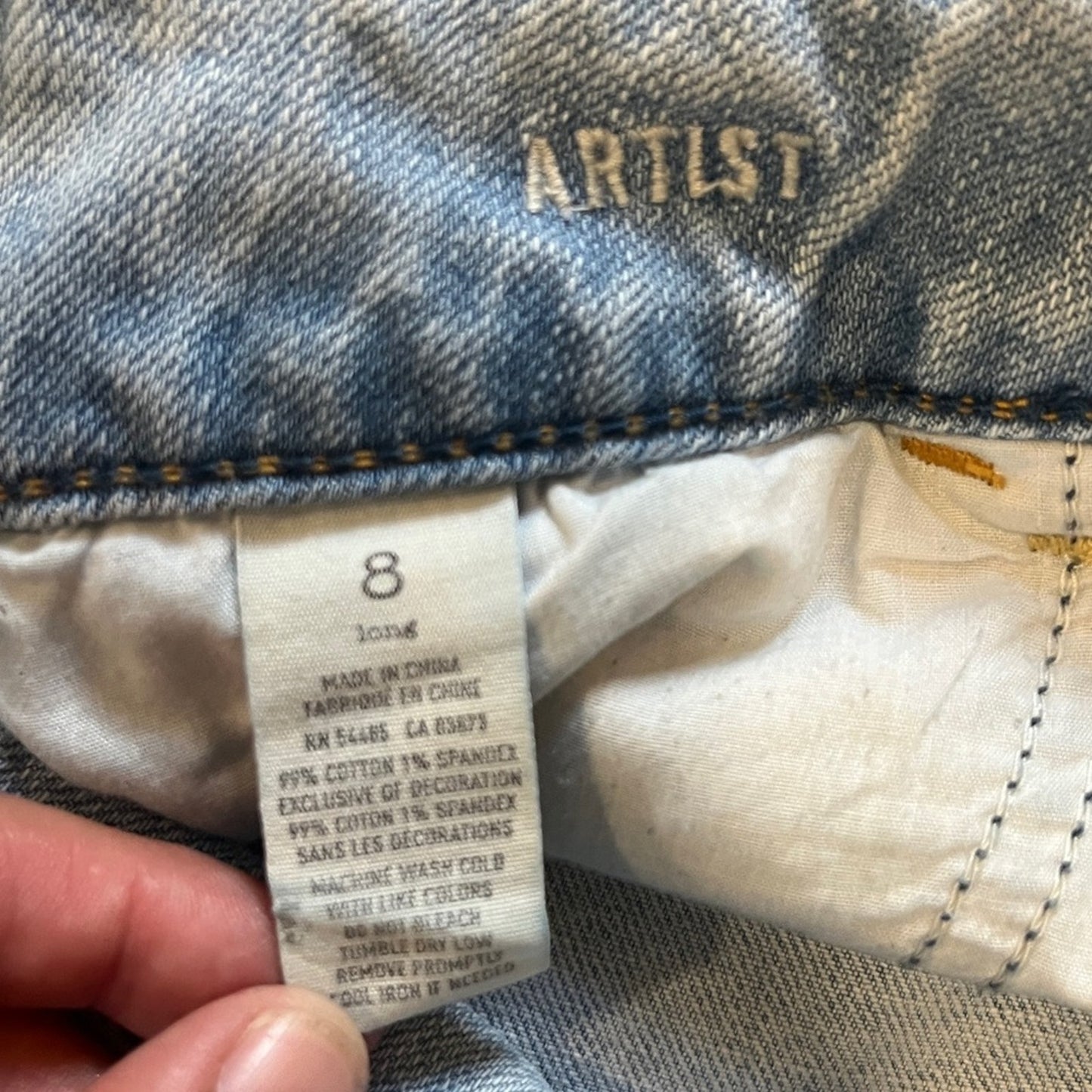 Vintage American Eagle Stretch Artist Denim Jeans Flares Size 8 Long Light Wash