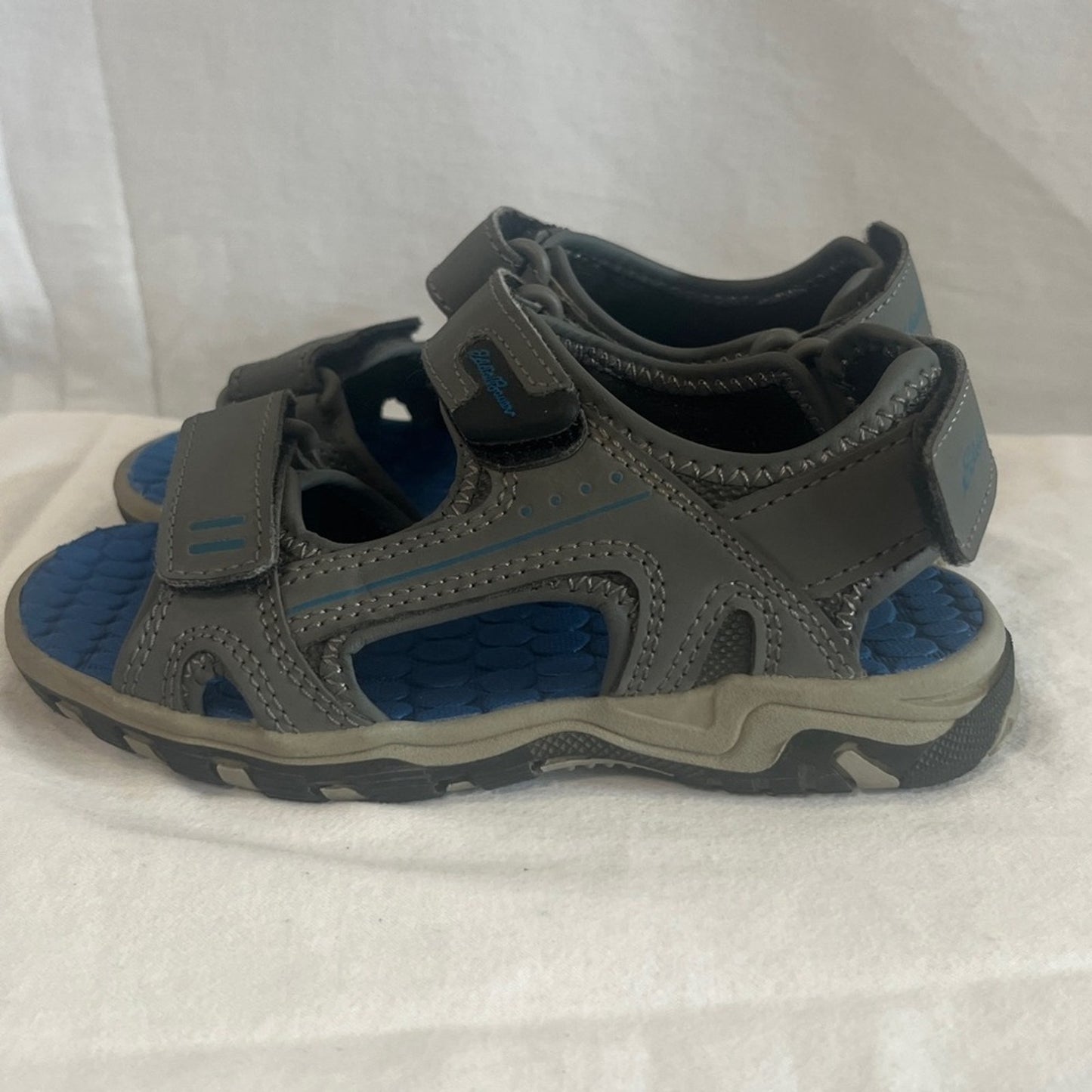 Eddie Bauer Rocky Blue Gray River Sandals Youth Size 11 Velcro Straps Outdoor