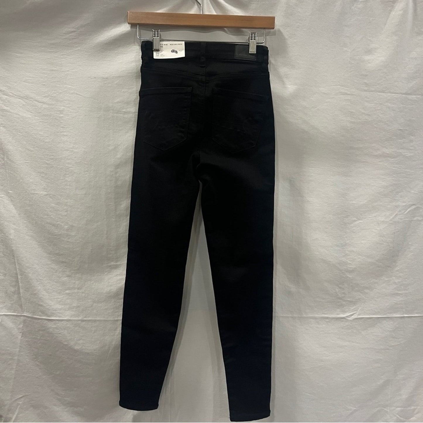 American Eagle Curvy Hi Rise Jegging Black Womens 00 Next Level Stretch Small