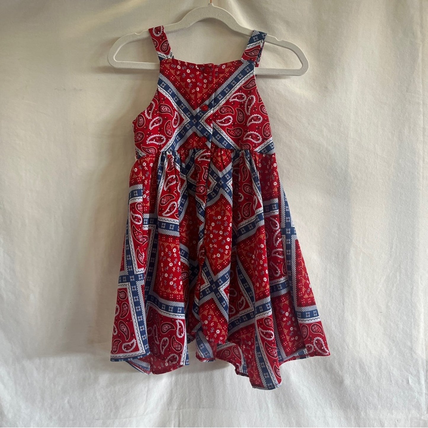Good Lad Girls Sundress Size 4T Paisley Bandana Print Red White Blue Patriotic