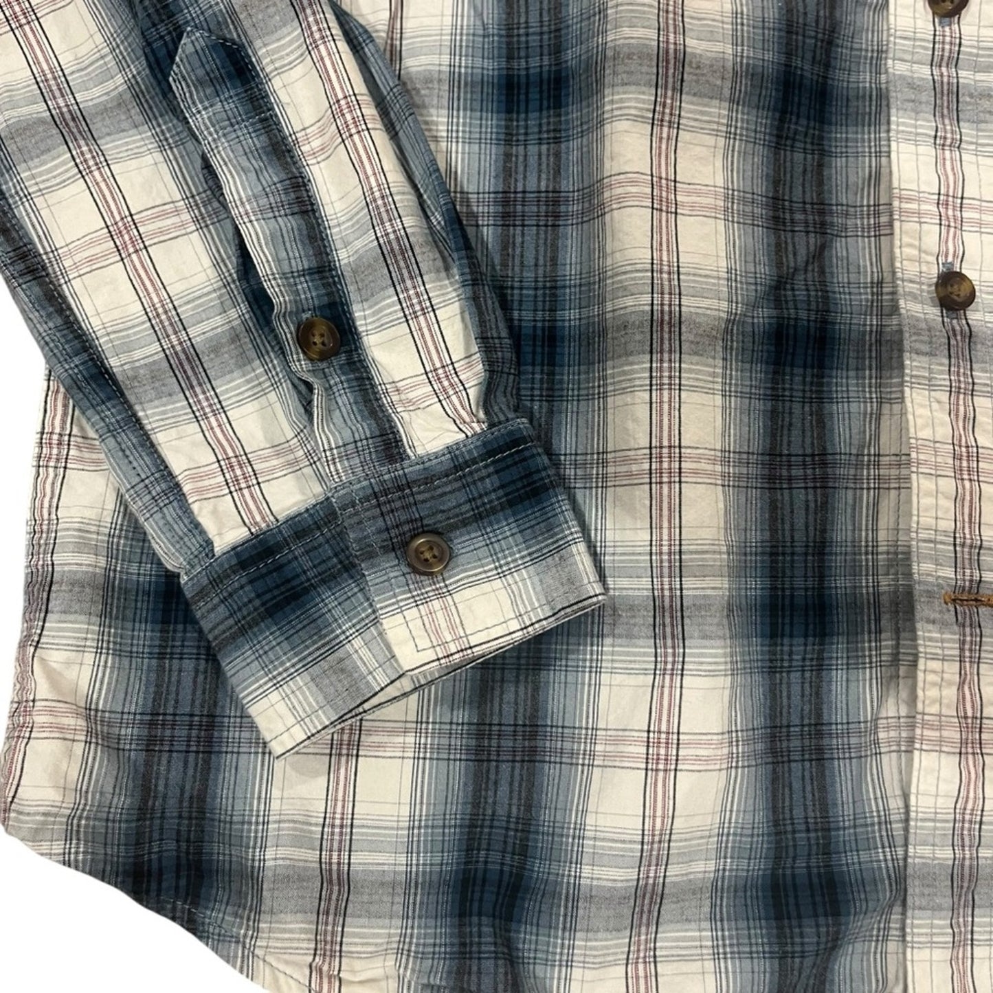 Carhartt Mens Size Medium Relaxed Fit Blue White Long Sleeve Button Down Shirt