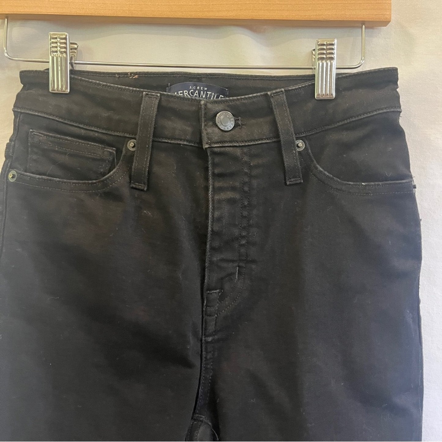 J Crew Mercantile Black Denim Skinny Jeans Womens Size 25 Classic Basic Casual