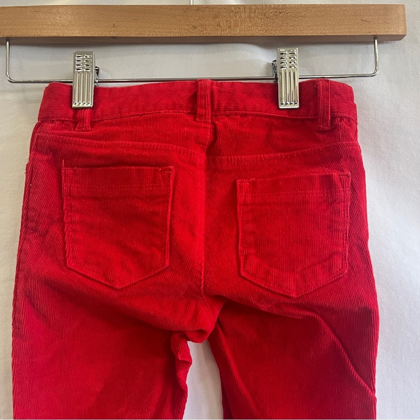 Old Navy Bootcut Corduroy Red Toddler Jeans Size 5T Semi-Evase Festive Christmas