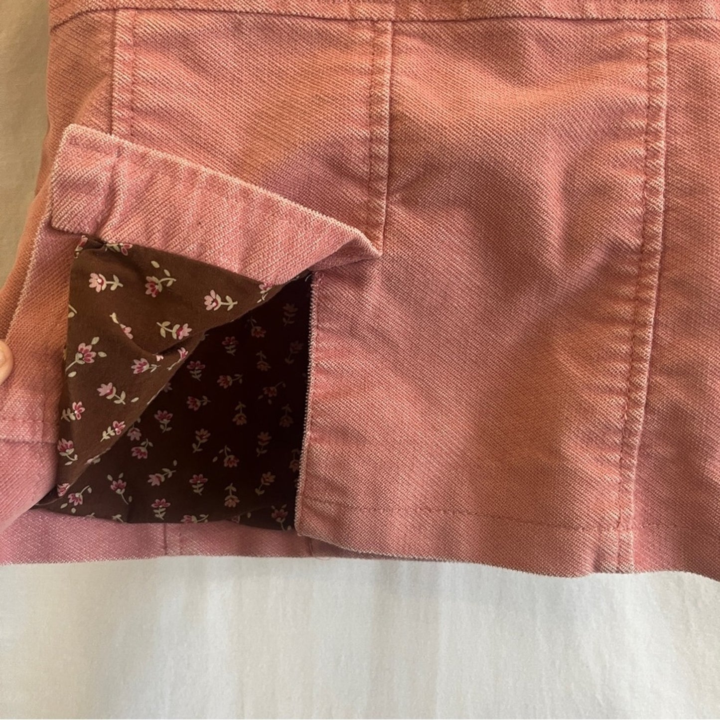Old Navy Pink Toddler Pea Coat Girls Size 4T Floral Lining Dainty Easter Girly