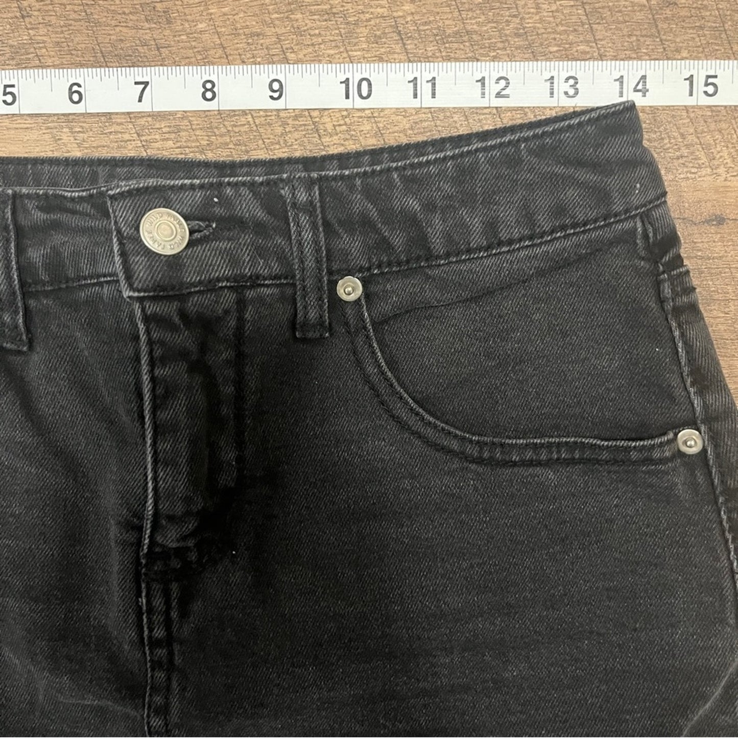 Wild Fable Black Denim Skirt Womens Size 6 Raw Hem Mini Coastal Cowgirl Western