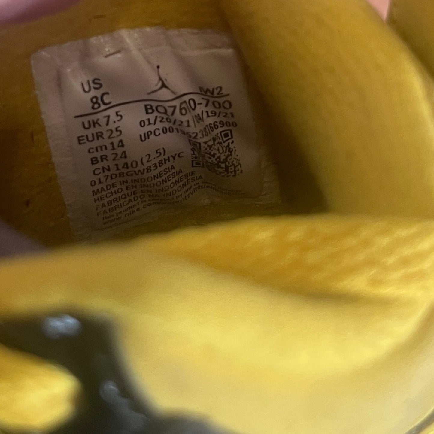 Nike Air Jordan 4 Retro Lighting Sneakers Toddler 8C Yellow Gray Basketball