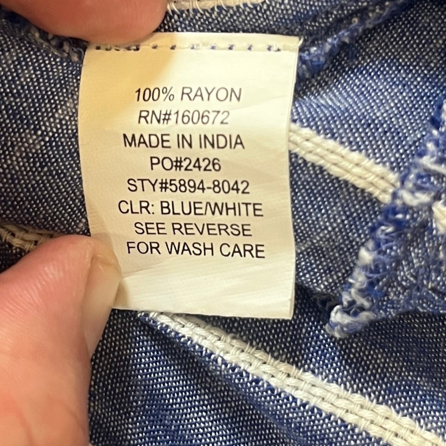 Blue Island Strapless Smocked Dress Medium Blue White Stripes Ruffle Beachy Boho