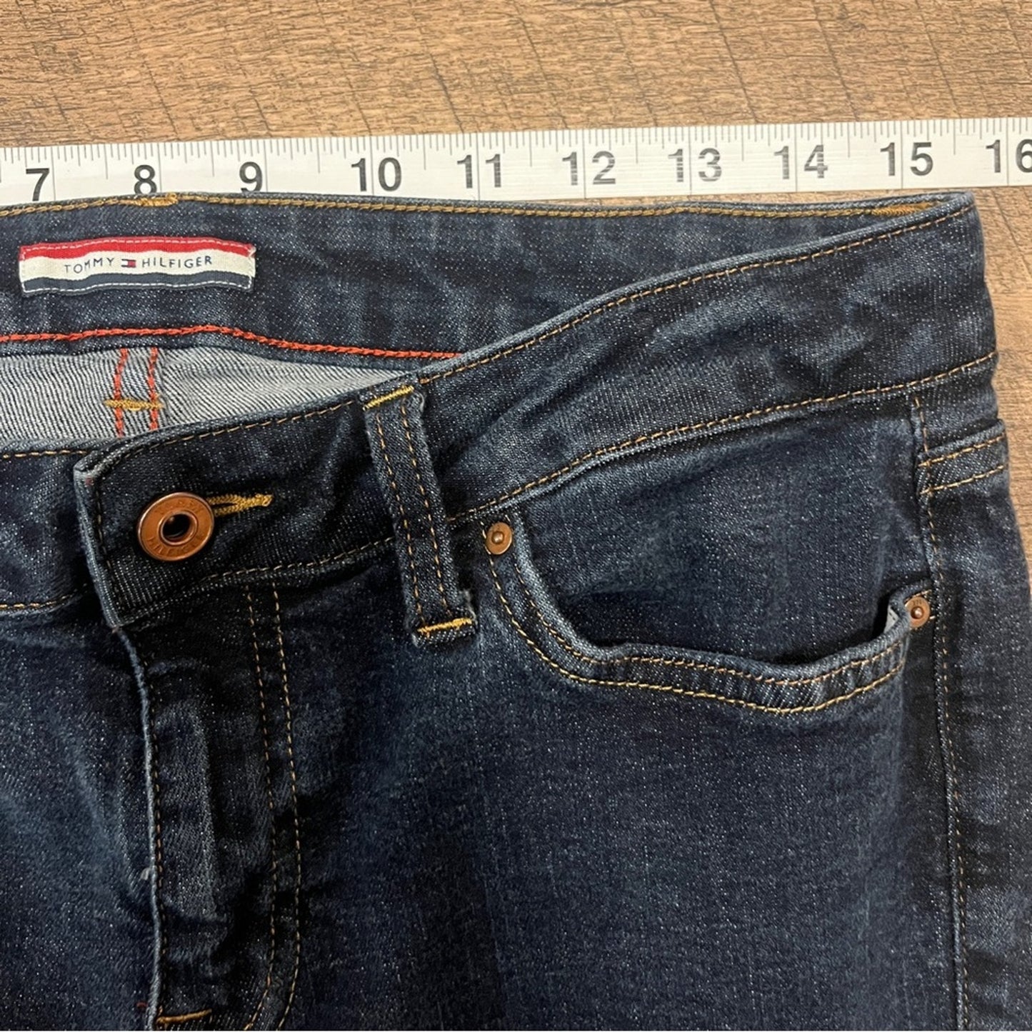 Tommy Hilfiger Bootcut Jeans Womens 10 Regular Dark Wash Basic Classic Simple