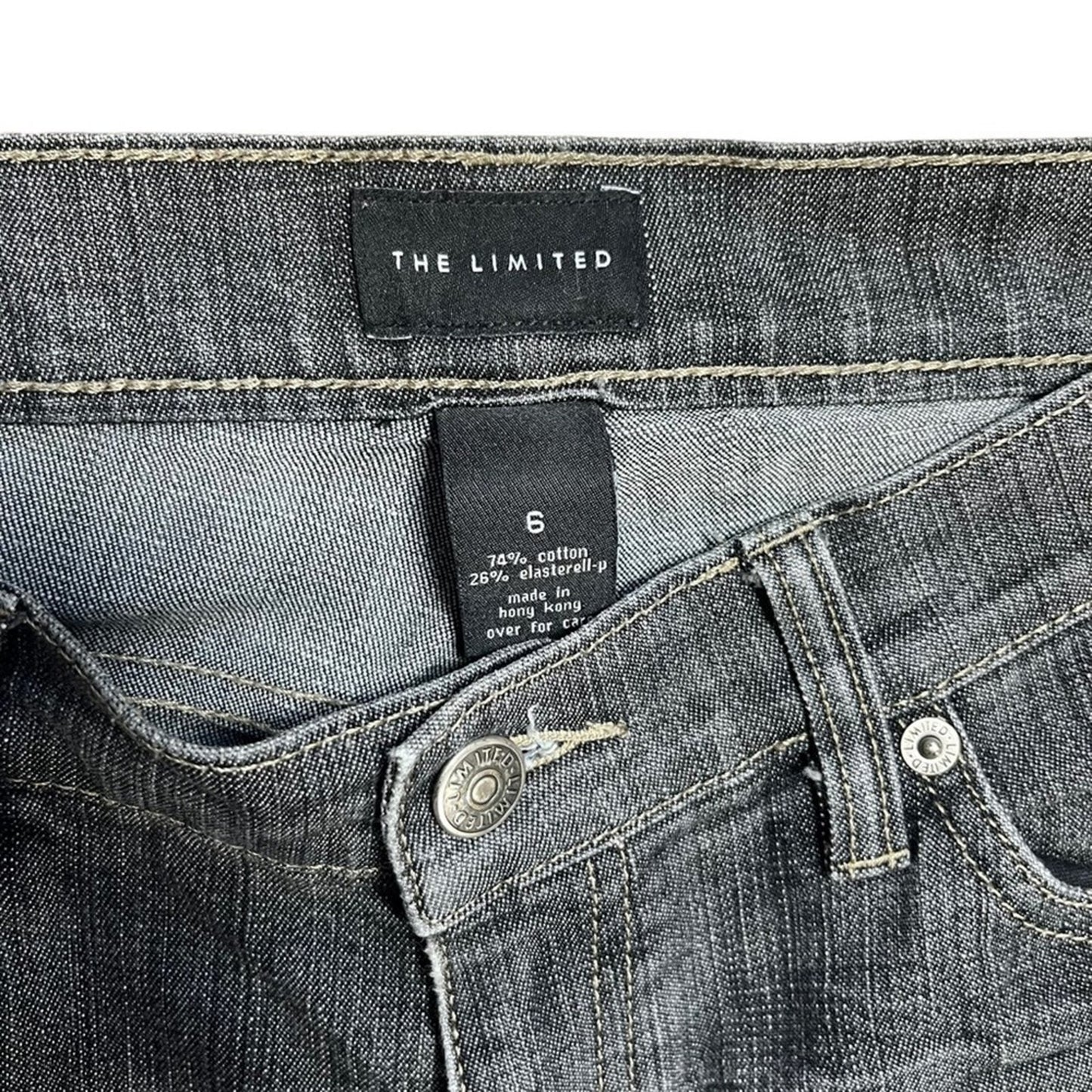 The Limited Womens Straight Denim Jeans Size 6 Black Gray Wash Classic Basic