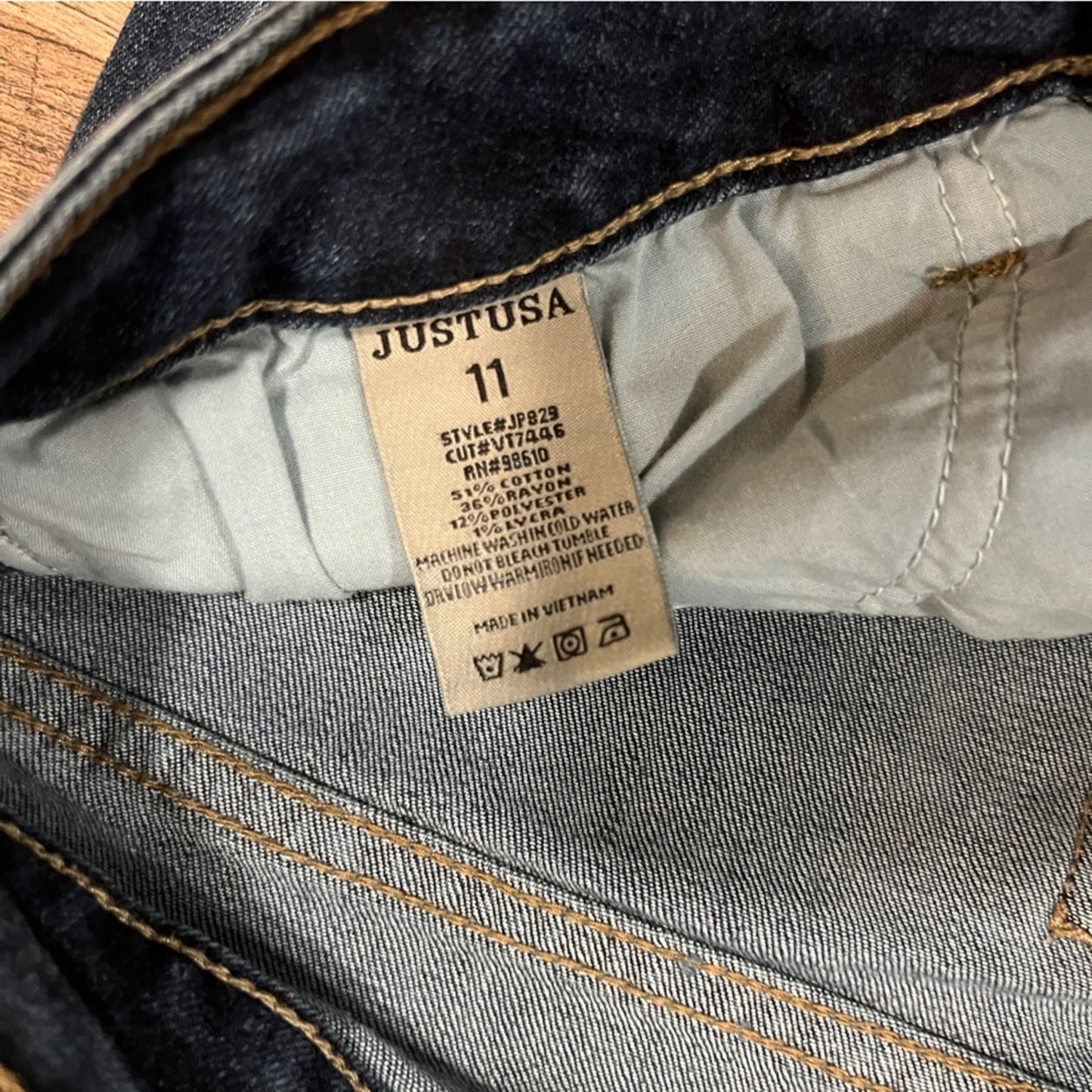 Just USA Skinny Medium Rise Denim Jeans Juniors Size 11 Raw Hem Casual Basic