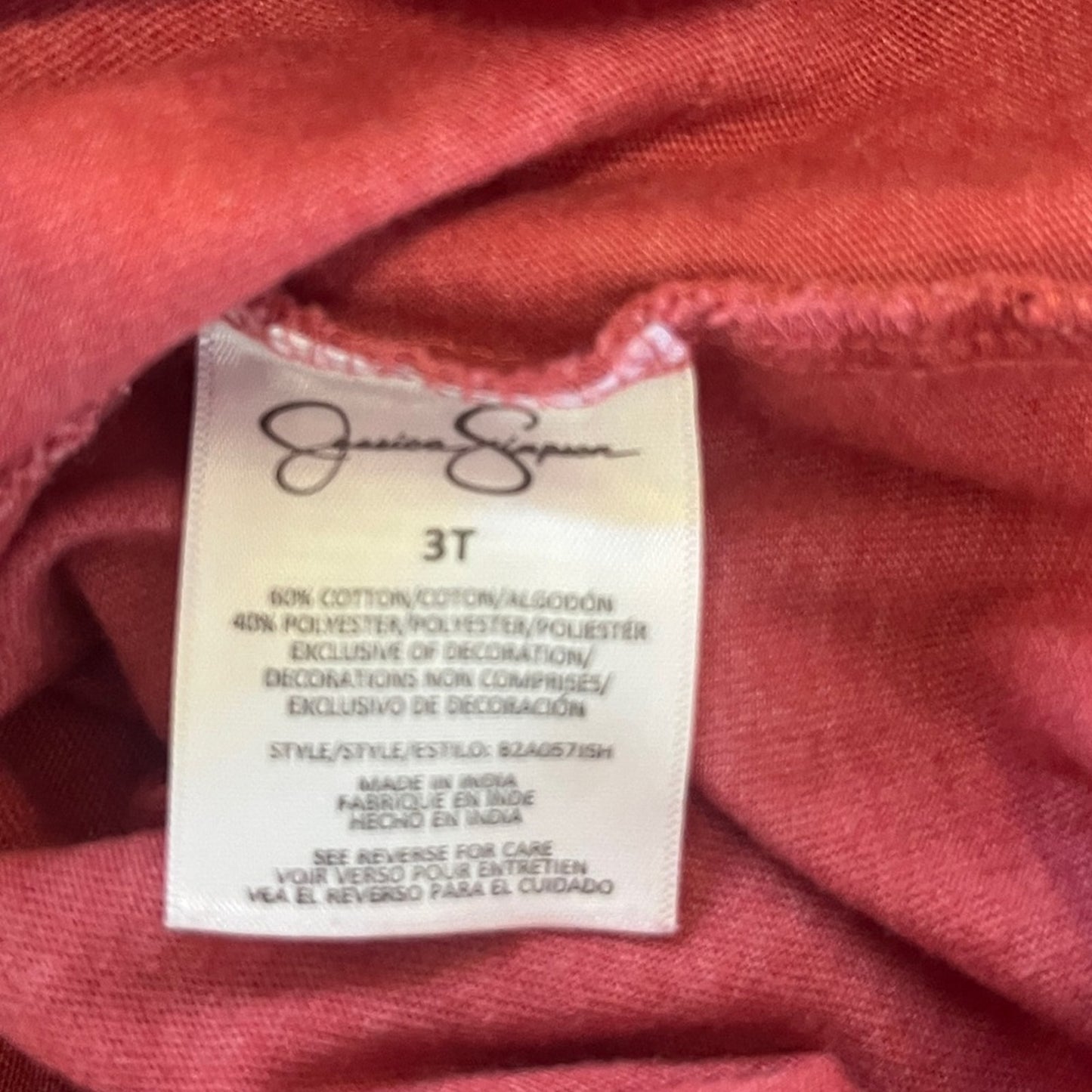Jessica Simpson Blouson Toddler Top Size 3T Mauve Long Sleeve Simple Spring Soft