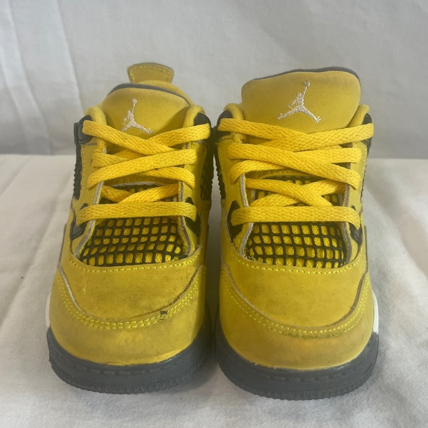 Nike Air Jordan 4 Retro Lighting Sneakers Toddler 8C Yellow Gray Basketball