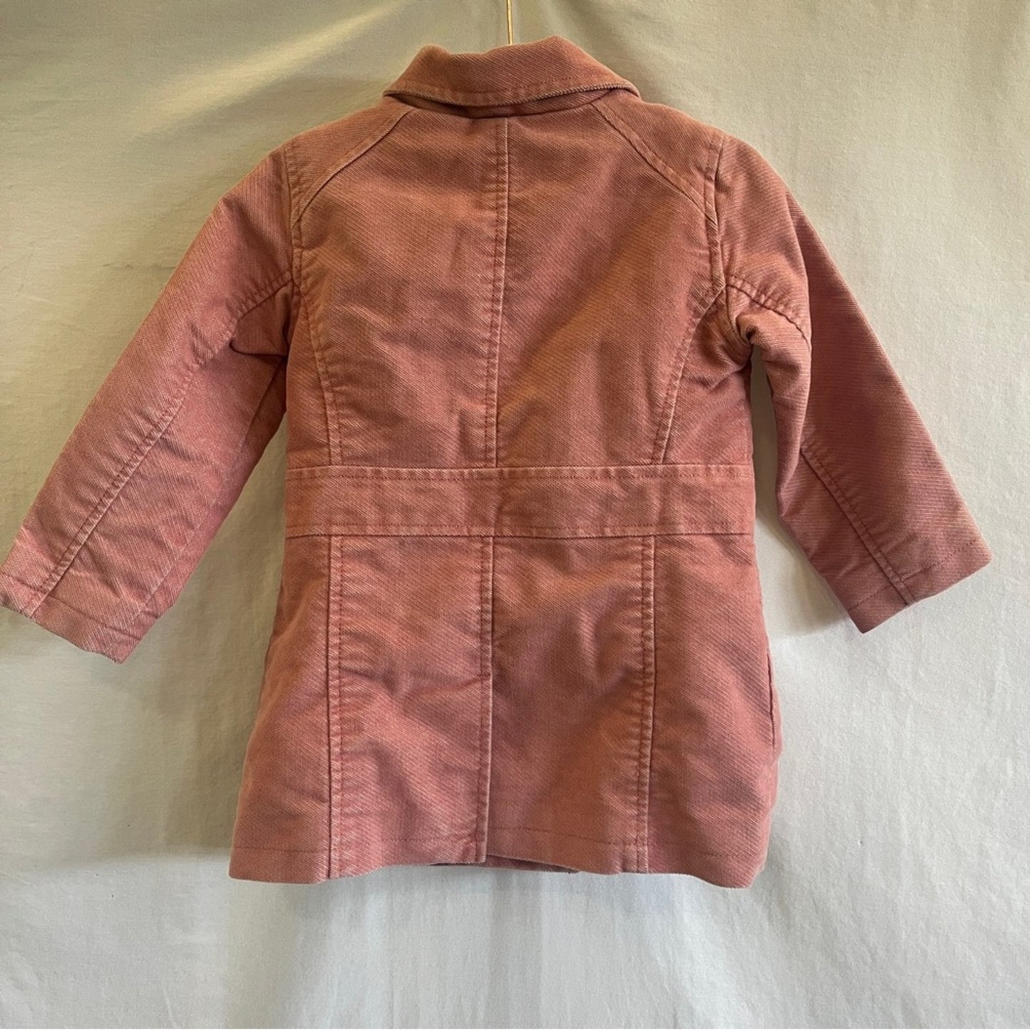 Old Navy Pink Toddler Pea Coat Girls Size 4T Floral Lining Dainty Easter Girly