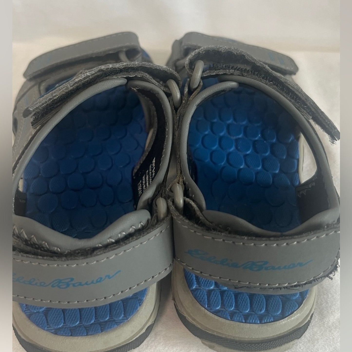Eddie Bauer Rocky Blue Gray River Sandals Youth Size 11 Velcro Straps Outdoor