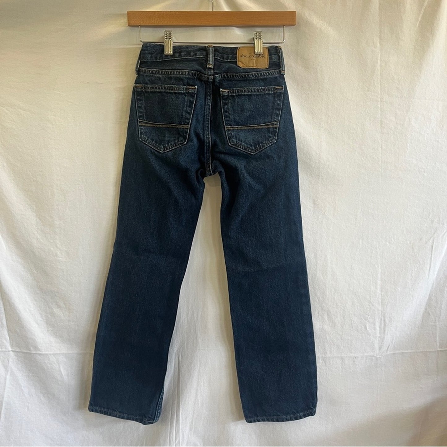 Abercrombie Kids Bootcut Denim Jeans Boys Size 10 Dark Wash Basic Neutral Simple