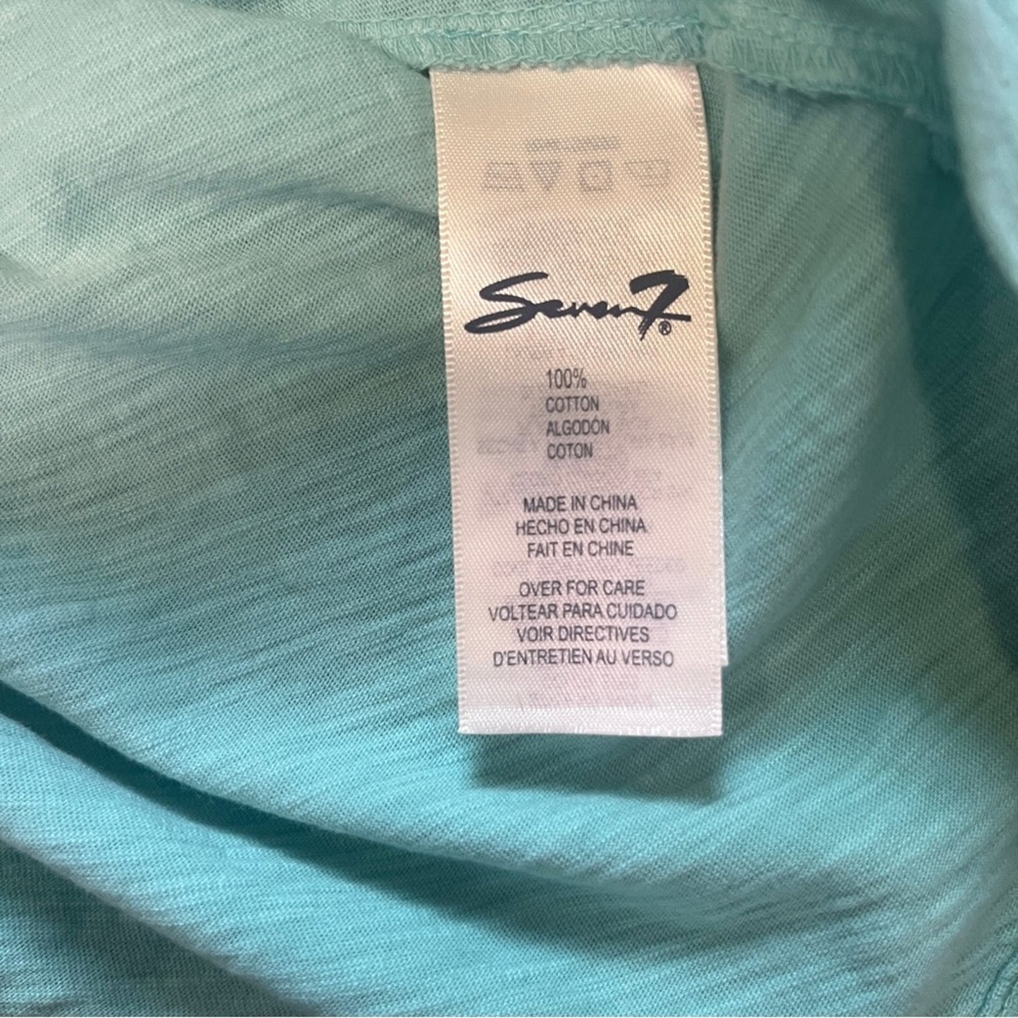 Seven 7 Dip Dye Tee Womens Size XL Orange Turquoise 3/4 Sleeve Tunic Casual Boho