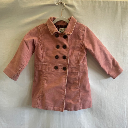 Old Navy Pink Toddler Pea Coat Girls Size 4T Floral Lining Dainty Easter Girly