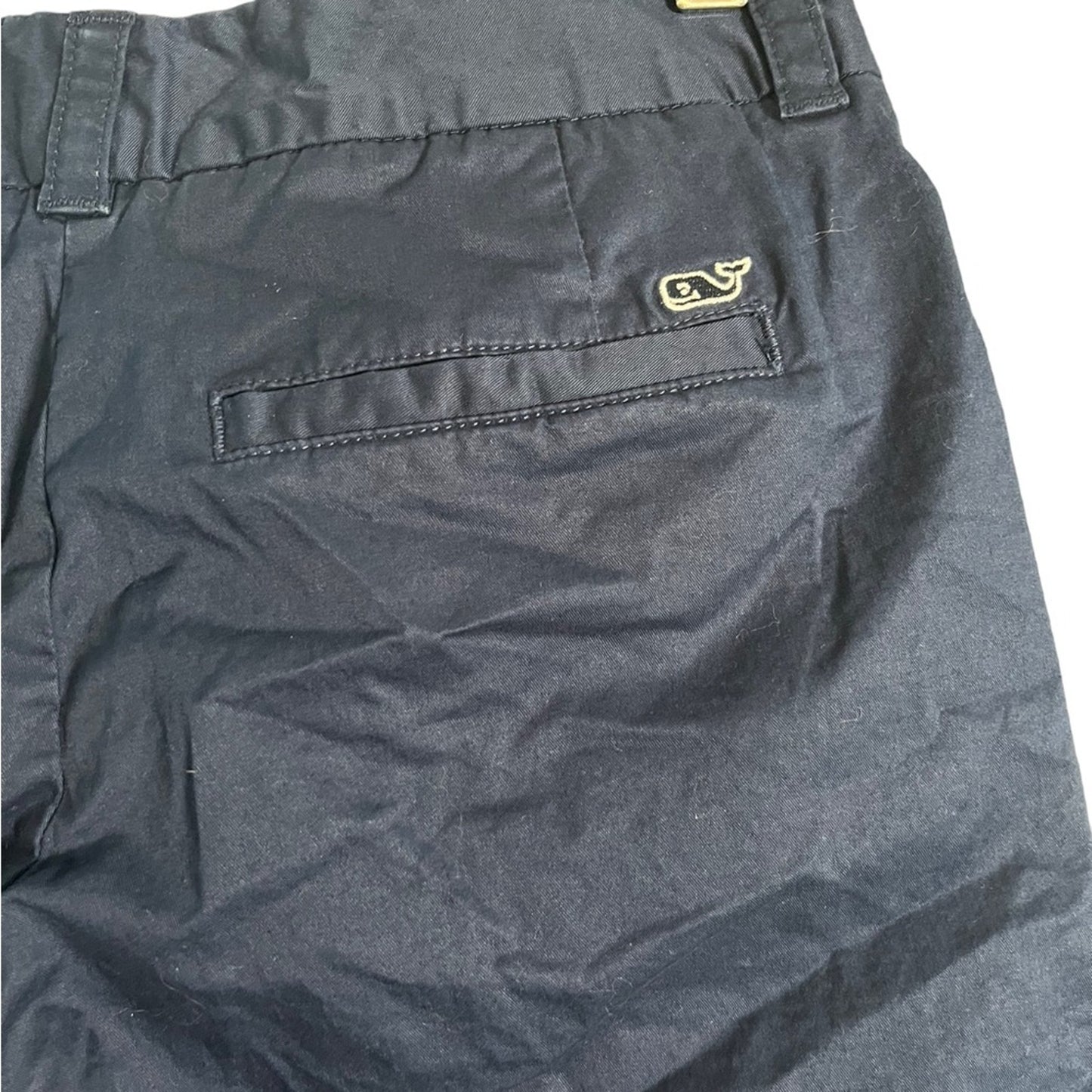 Vineyard Vines Navy Blue Cuffed Bottom Chino Shorts Womens Size 00 Preppy Casual