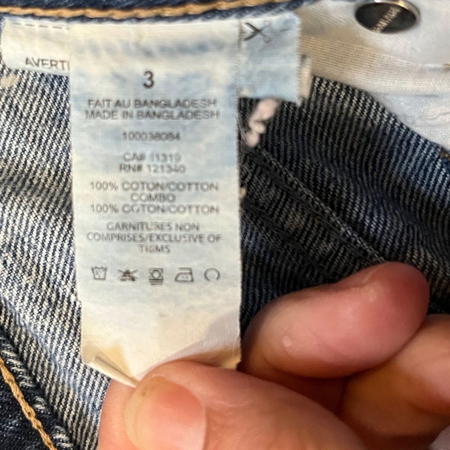 Garage Light Dark Denim Jeans Size 3 Raw Hem Unique Rare Edgy Alternative Patch