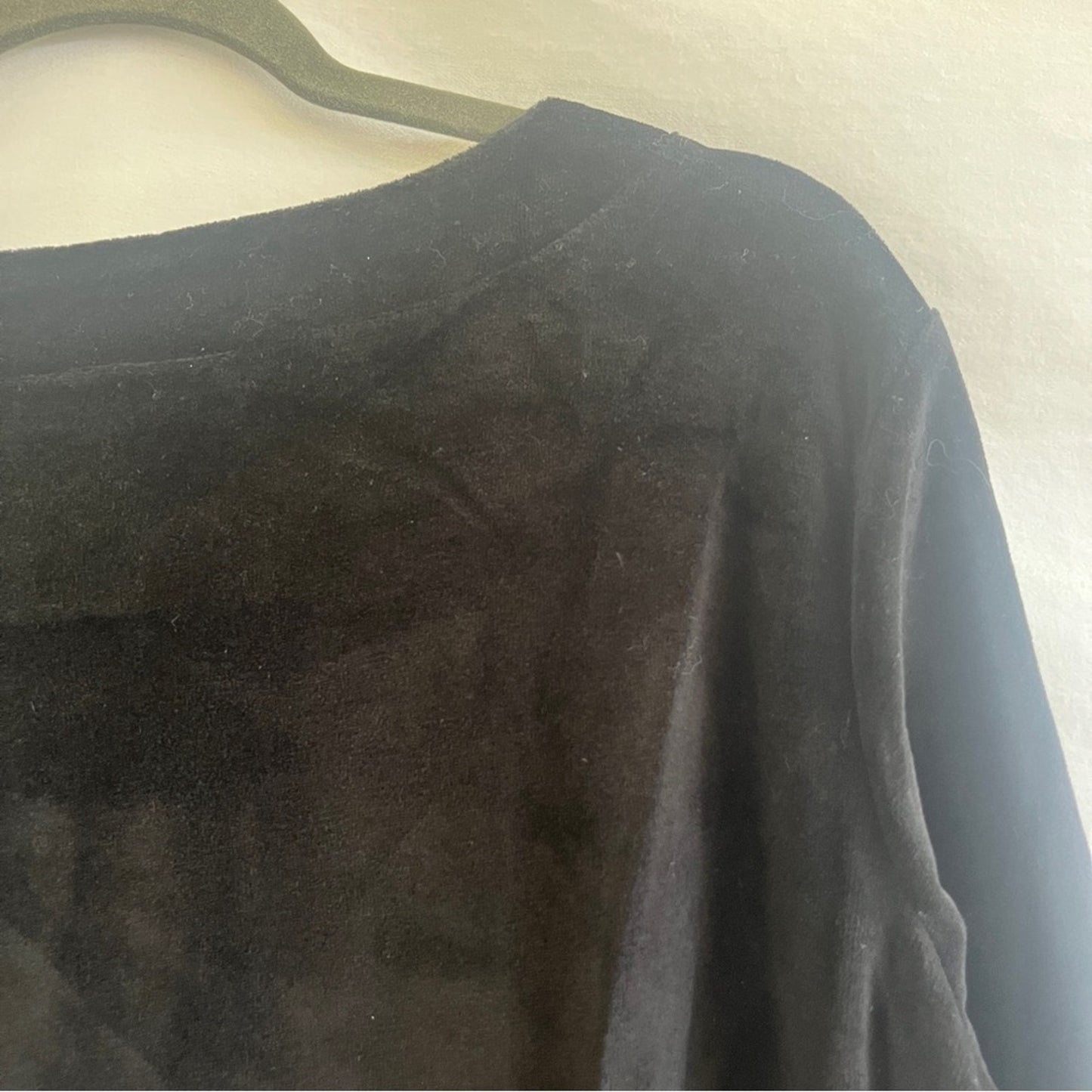 Susan Graver Tunic Sweater Womens 1X Black Front Pockets Cotton Blend Modest